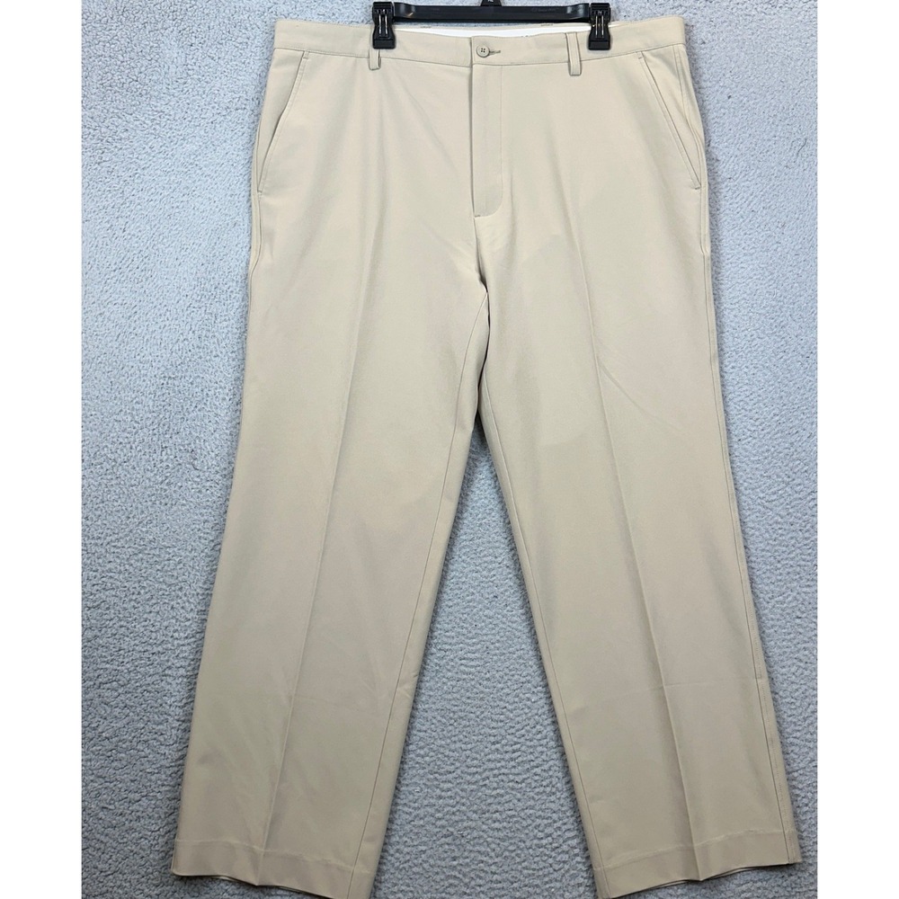 FootJoy Fj Pants Mens 40X30 Tan Beige Performance Golf Chino Stretch Flat Front